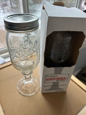 NIB Mason Glass Redneck-Style Wine Glass